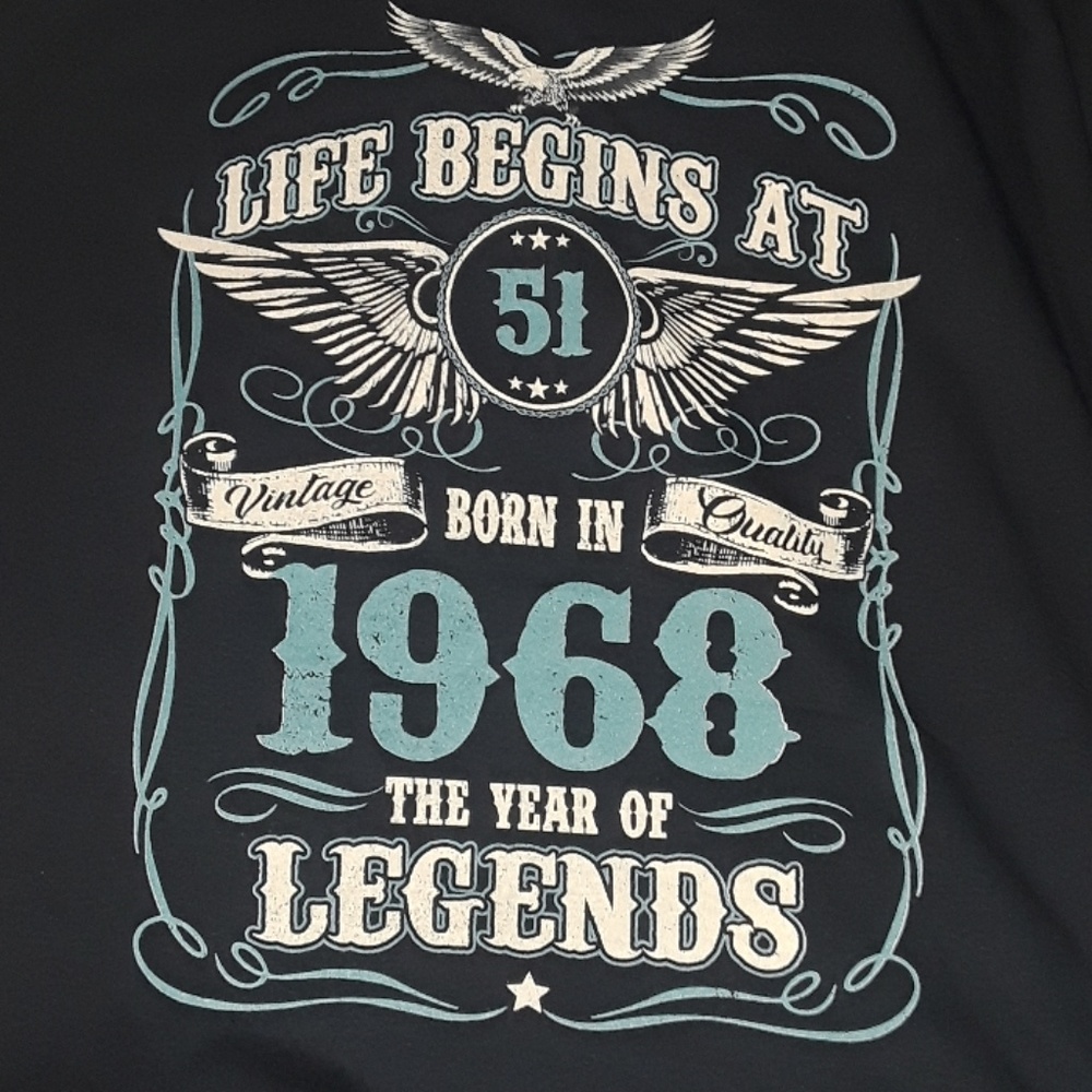 ** Graphic Tee "Life Begins at 51 Vintage Quality.